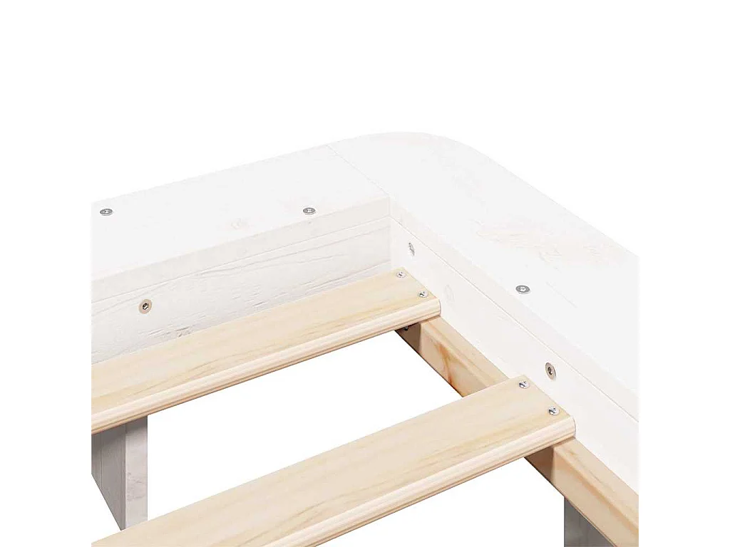 Cadre de lit sans matelas blanc 150x200 cm bois de pin massif