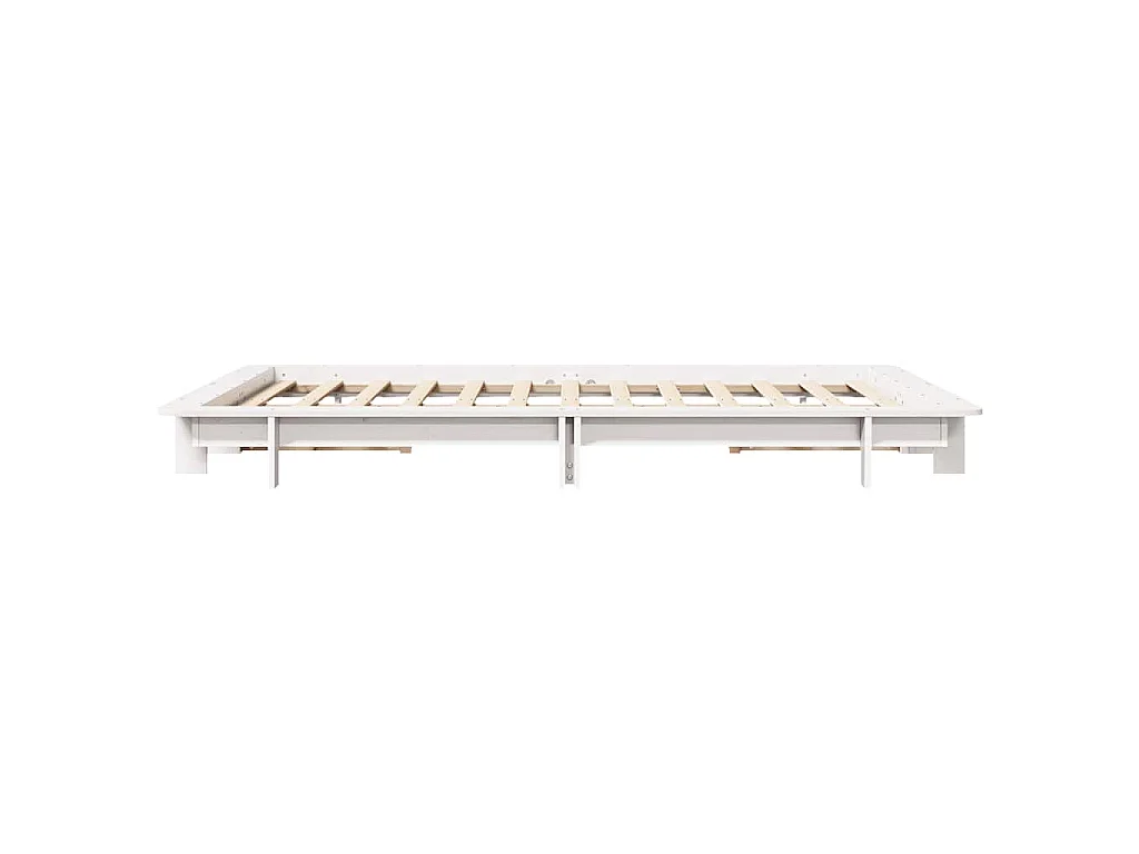 Cadre de lit sans matelas blanc 150x200 cm bois de pin massif