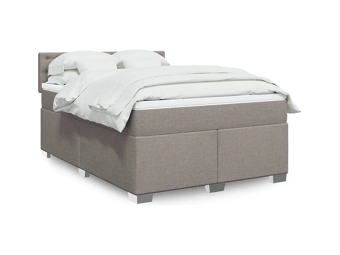 Giroletto a Molle con Materasso Tortora 140x190 cm in Tessuto