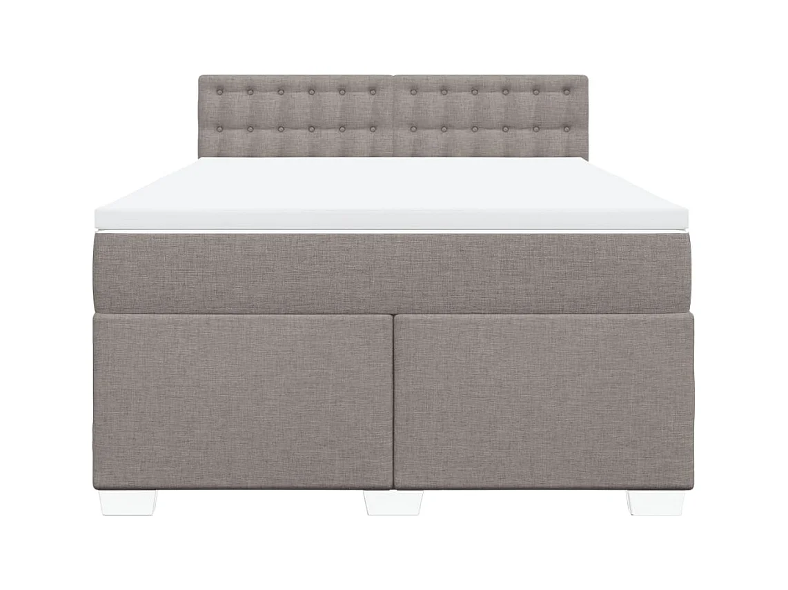 Sommier à lattes de lit avec matelas Taupe 140x190 cm Tissu