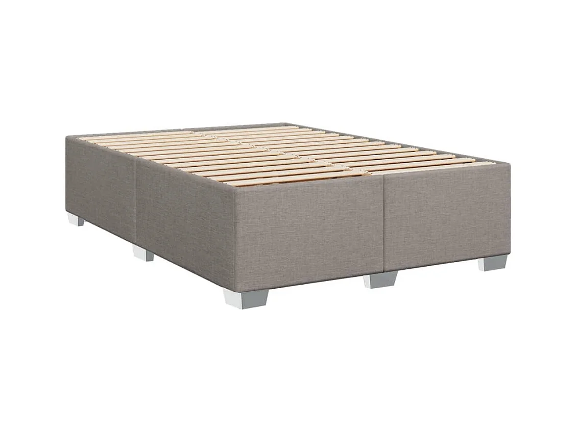 Sommier à lattes de lit avec matelas Taupe 140x190 cm Tissu
