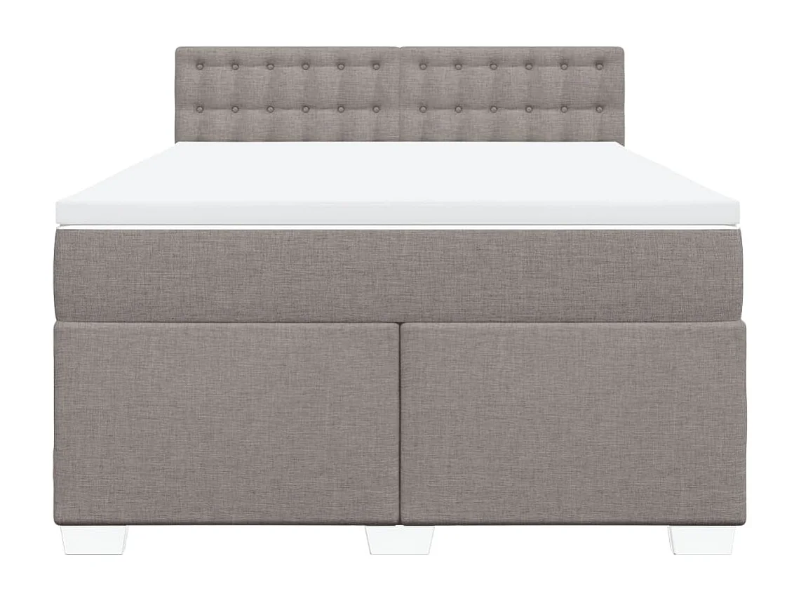 Sommier à lattes de lit avec matelas Taupe 140x190 cm Tissu