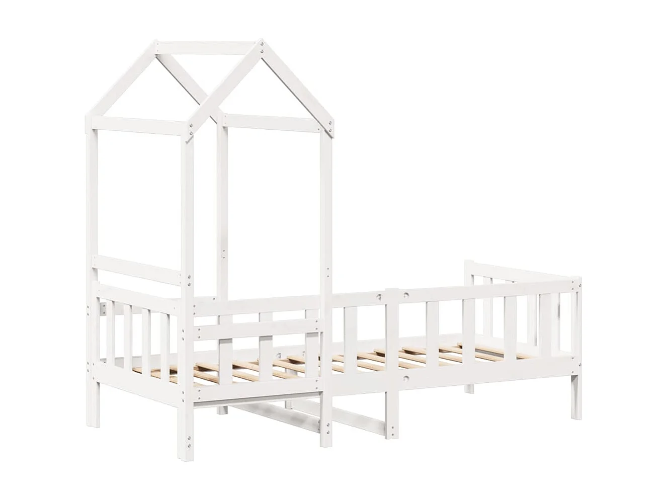 Lit de jour avec toit sans matelas blanc 90x200 cm bois massif