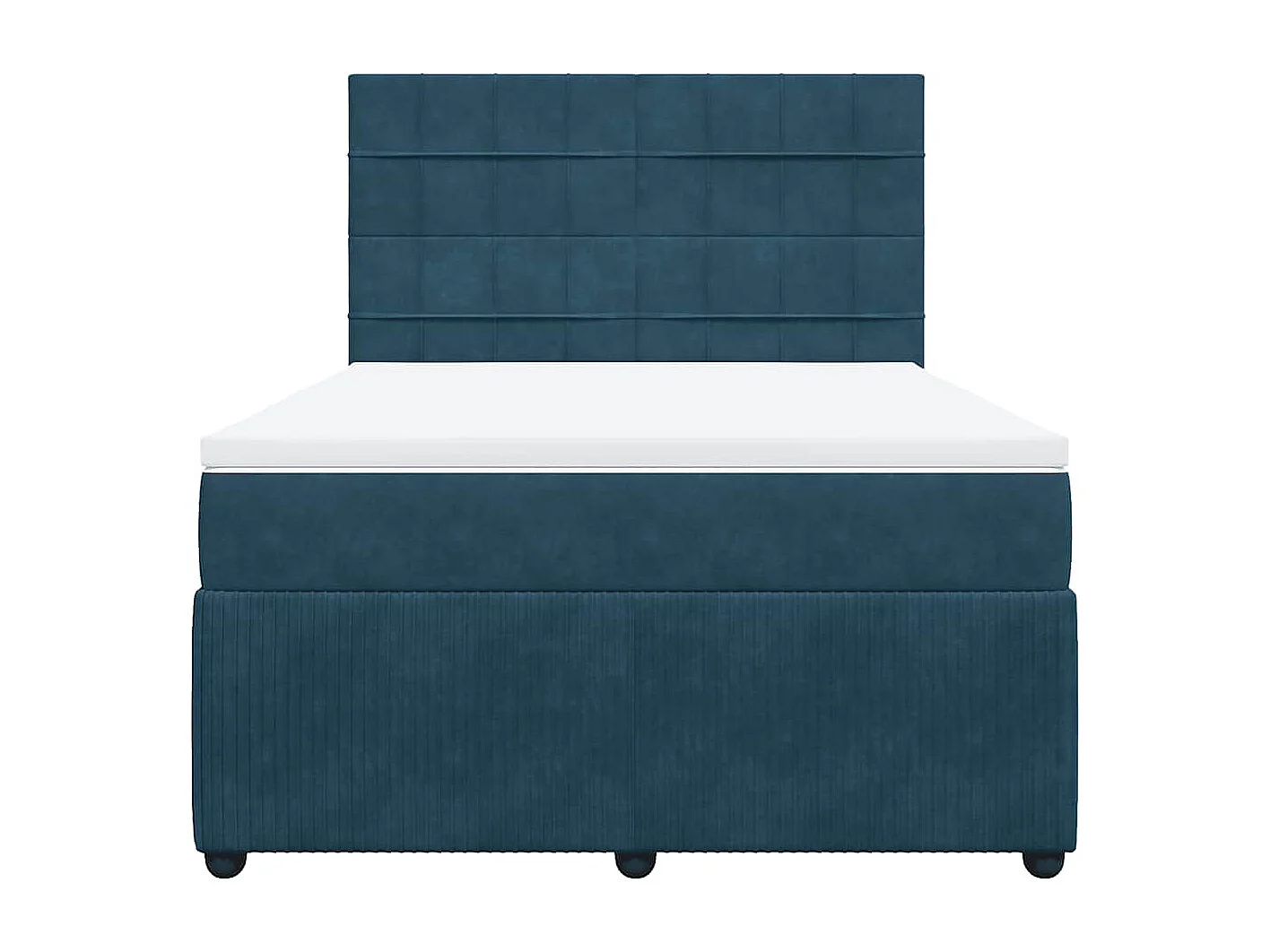 Giroletto a Molle con Materasso Blu Scuro 160x200 cm in Velluto