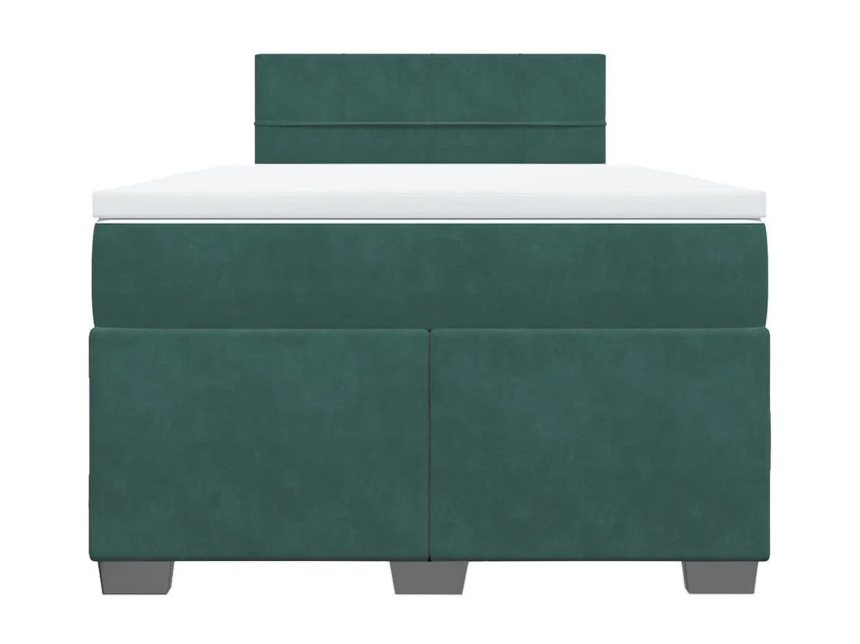 Boxspring met matras fluweel donkergroen 120x190 cm