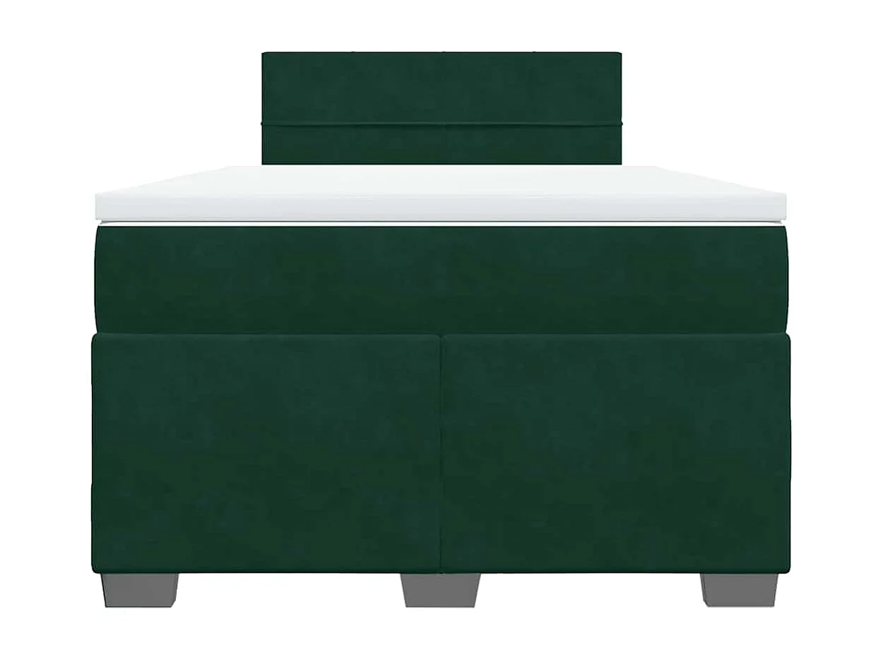 Sommier à lattes de lit avec matelas vert foncé 120x190 cm