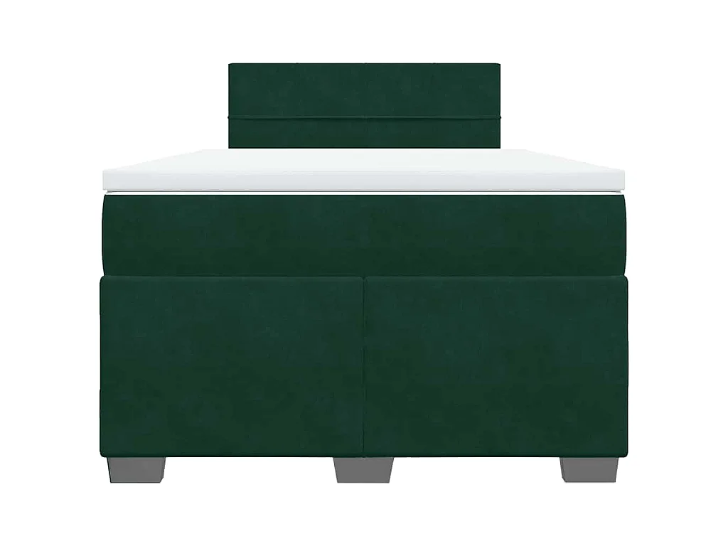 Cama box spring con colchón terciopelo verde oscuro 120x190 cm
