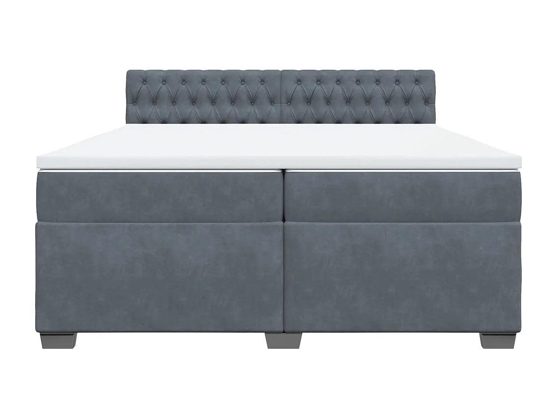 Boxspringbett mit Matratze Dunkelgrau 200x200 cm Samt