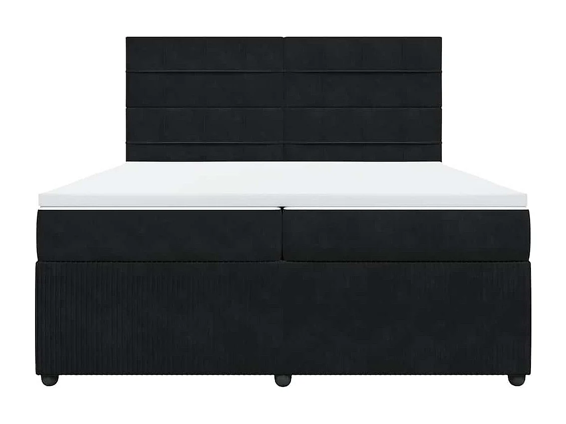 Boxspring met matras fluweel zwart 200x200 cm