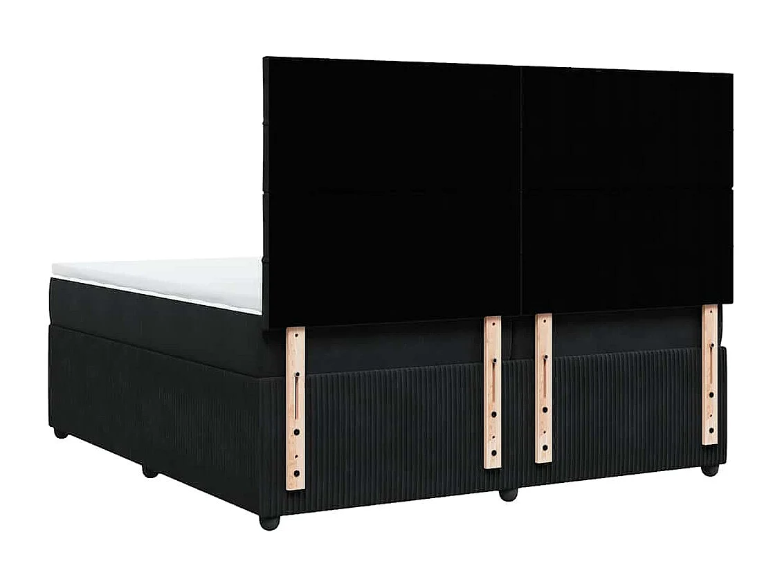 Boxspring met matras fluweel zwart 200x200 cm