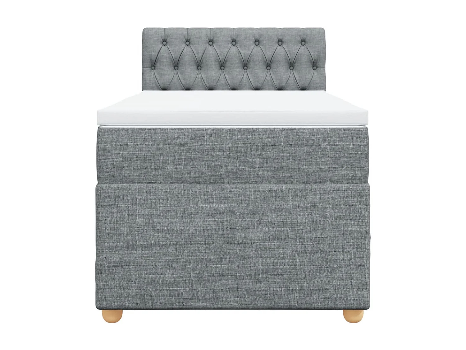 Boxspring met matras stof lichtgrijs 90x200 cm