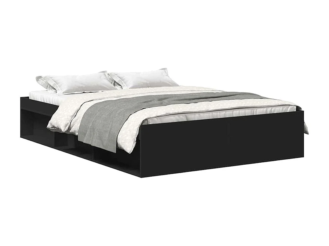 Estructura de cama negra 140x200 cm