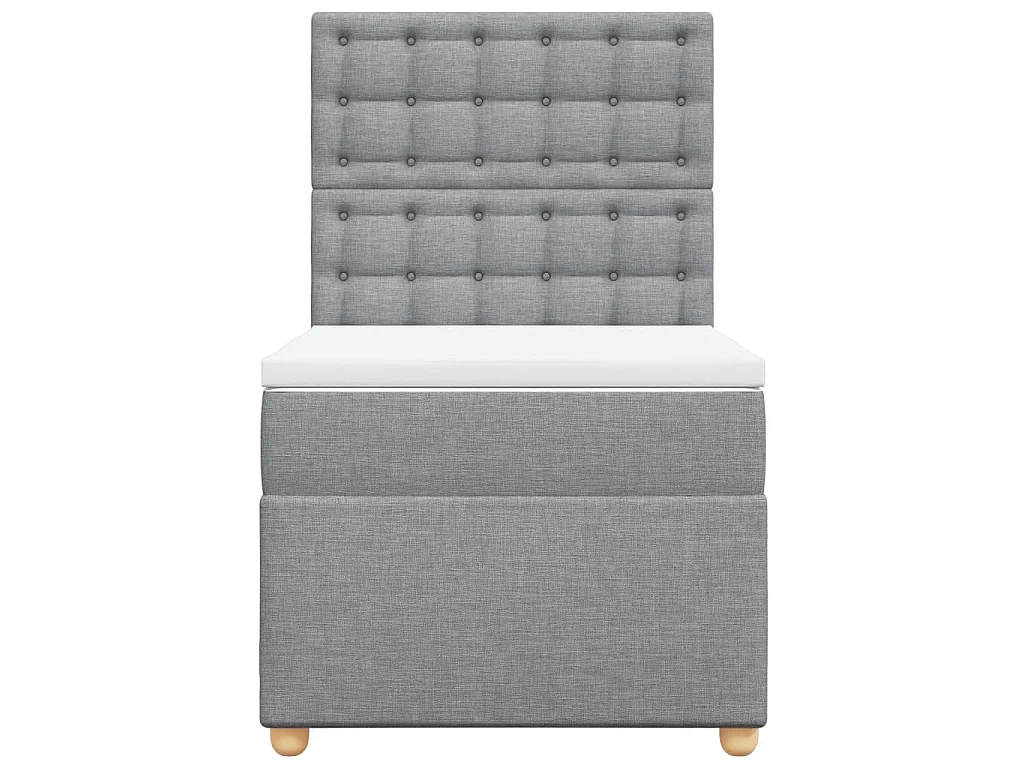 Boxspring met matras stof lichtgrijs 80x200 cm