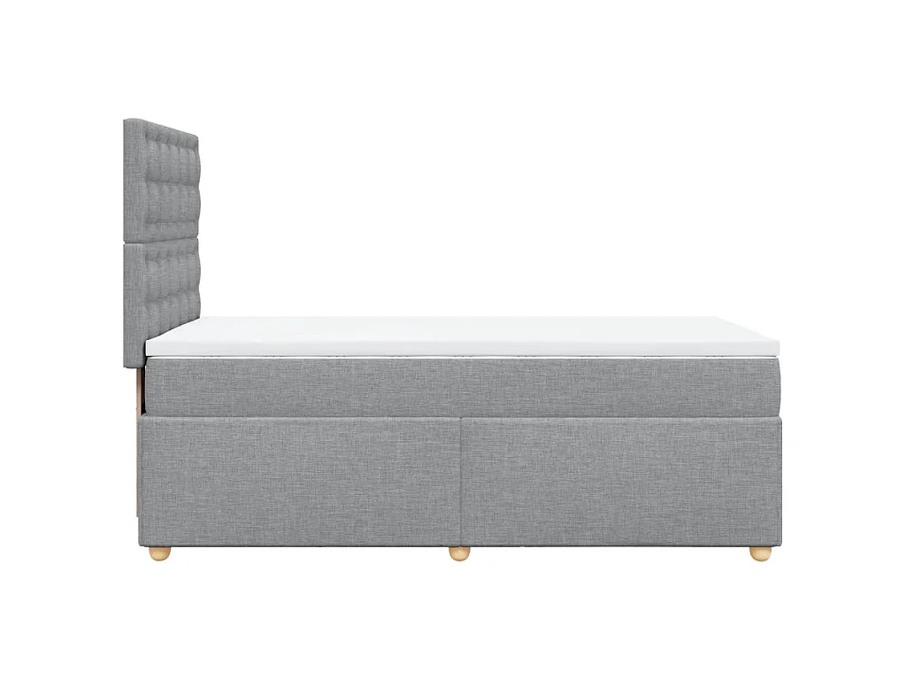 Boxspring met matras stof lichtgrijs 80x200 cm