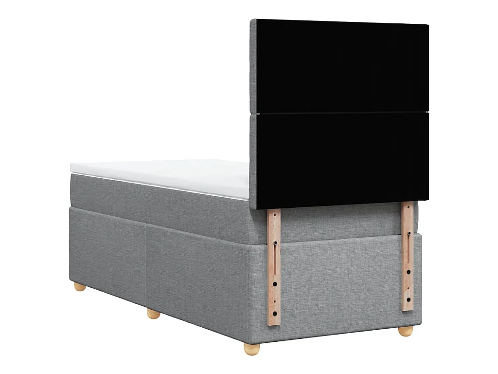 Boxspring met matras stof lichtgrijs 80x200 cm