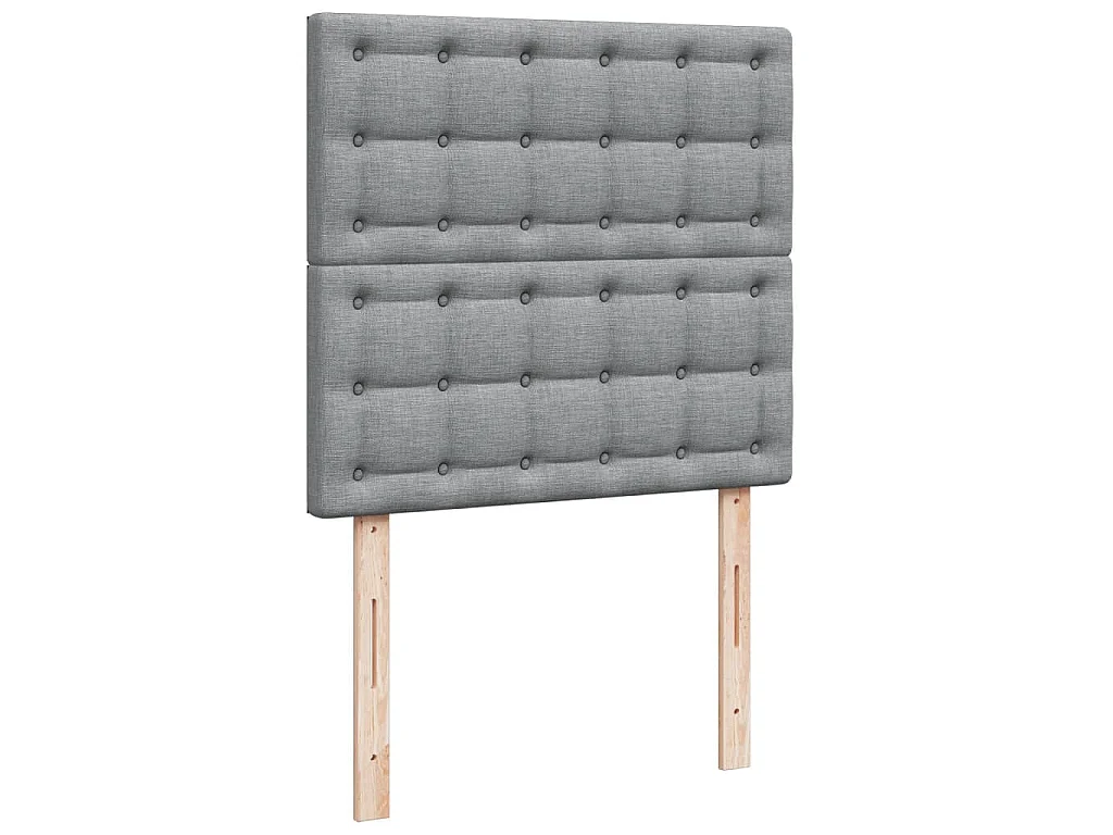 Boxspring met matras stof lichtgrijs 80x200 cm