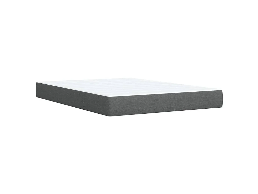 Cama box spring con colchón tela gris oscuro 160x200 cm