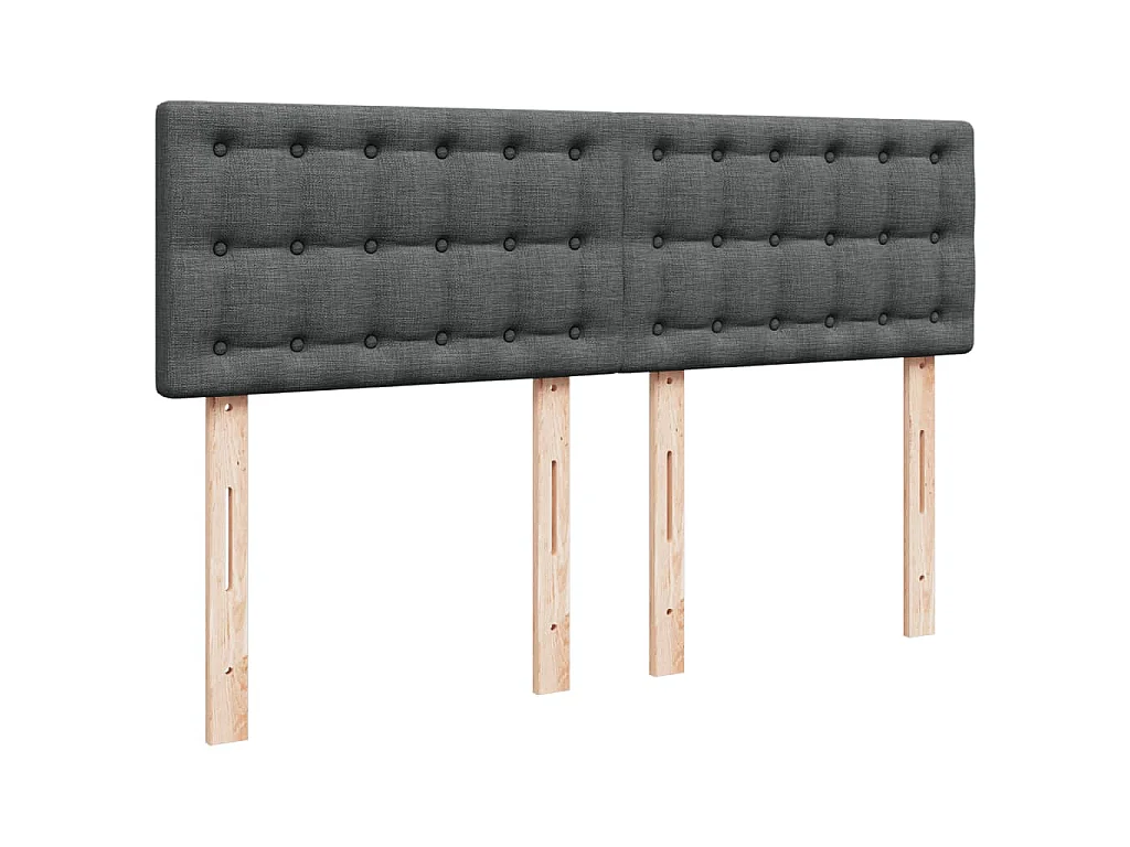 Cama box spring con colchón tela gris oscuro 160x200 cm