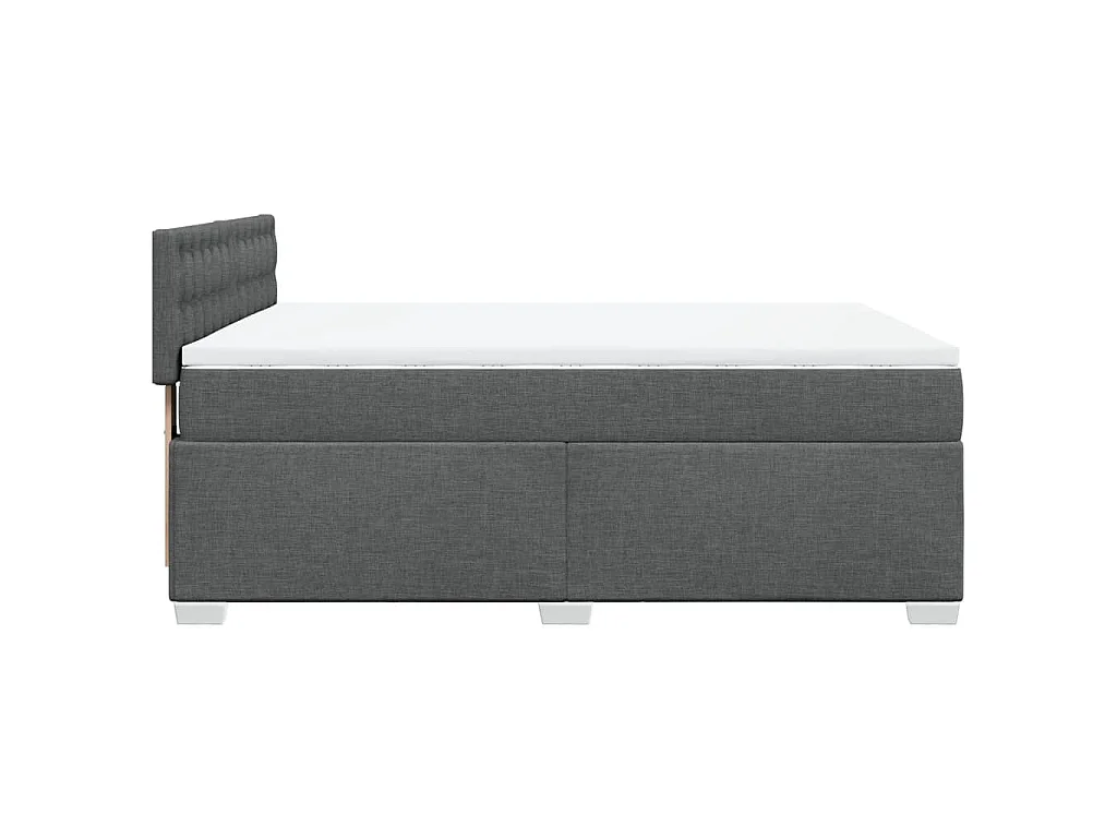 Cama box spring con colchón tela gris oscuro 160x200 cm
