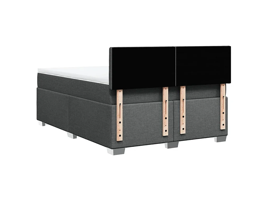 Cama box spring con colchón tela gris oscuro 160x200 cm