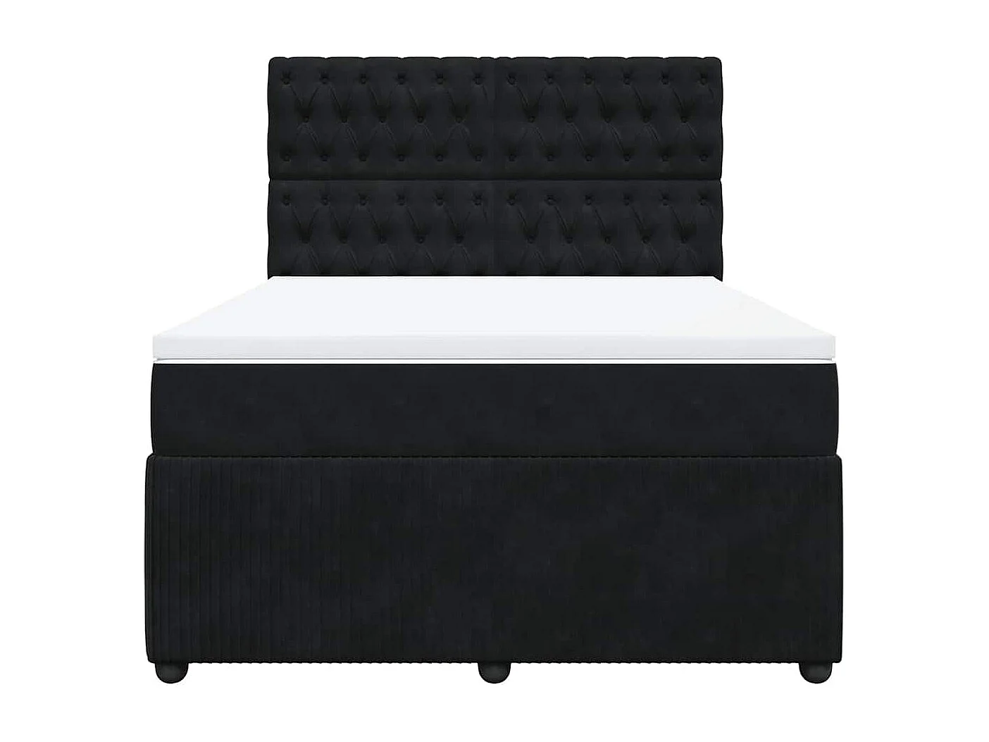 Boxspring met matras fluweel zwart 160x200 cm