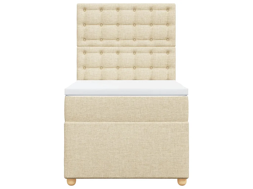 Boxspringbett mit Matratze Creme 80x200 cm Stoff