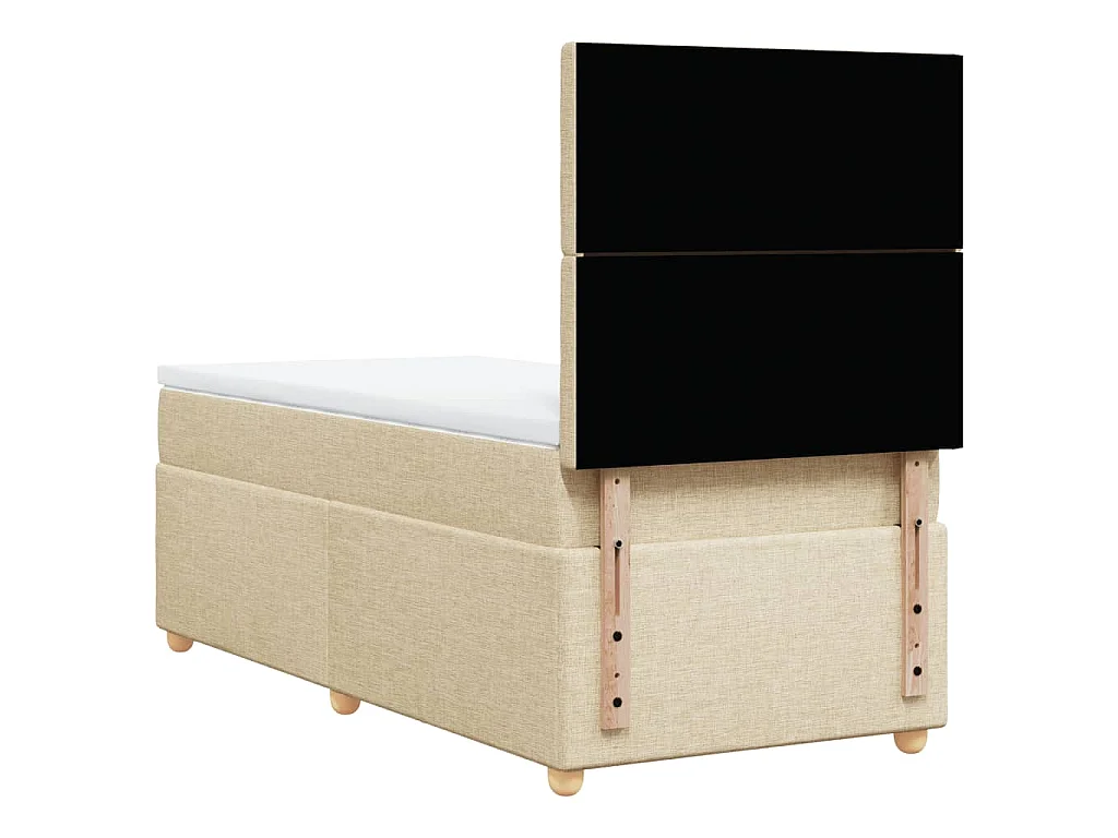 Boxspringbett mit Matratze Creme 80x200 cm Stoff