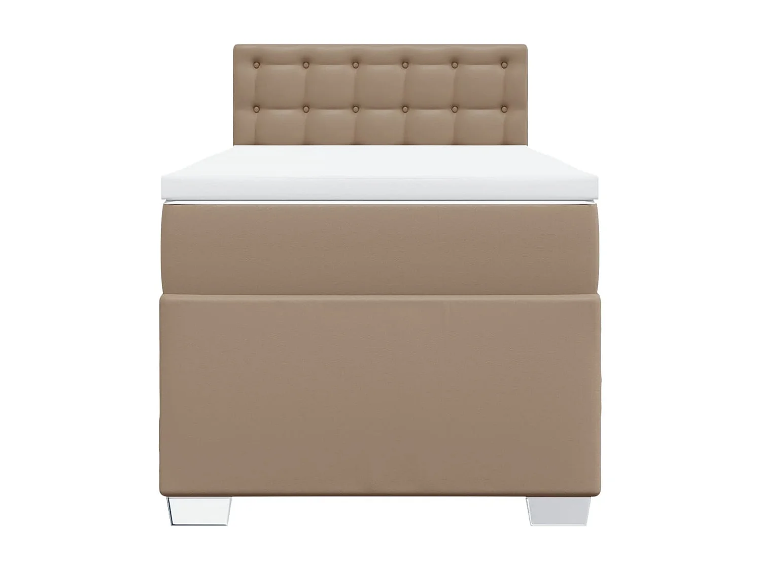 Cama com molas/colchão 80x200 cm couro artificial cappuccino