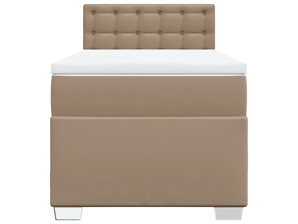 Boxspringbett mit Matratze Cappuccino-Braun 80x200cm Kunstleder