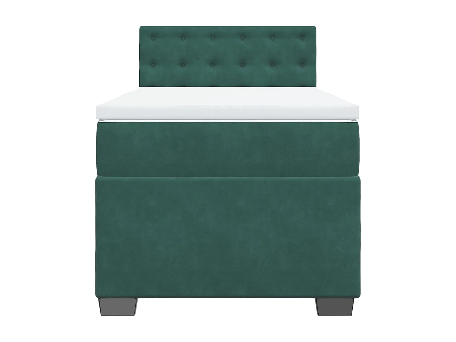 Boxspring met matras fluweel donkergroen 90x190 cm