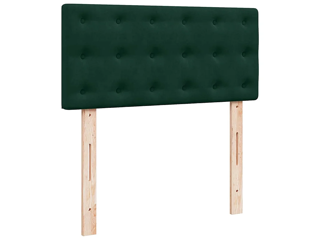 Cama box spring con colchón terciopelo verde oscuro 90x190 cm