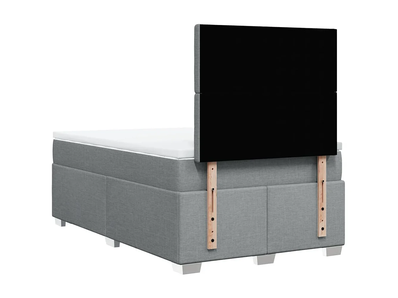 Boxspringbett mit Matratze Hellgrau 120x200 cm Stoff