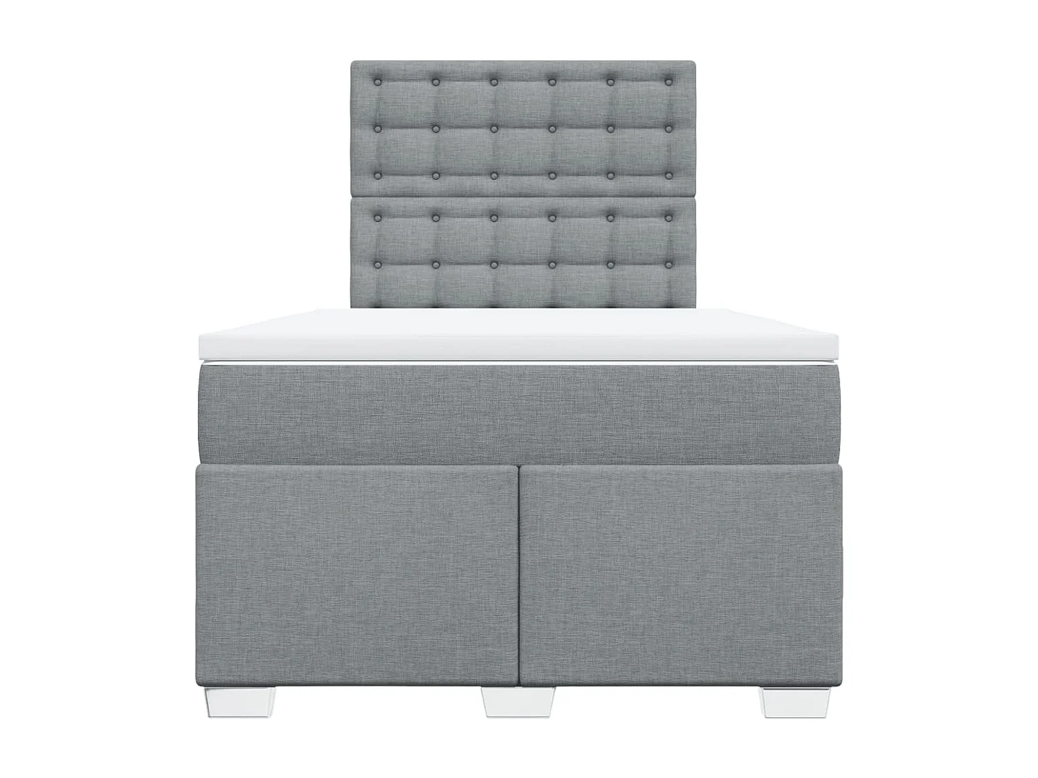Sommier à lattes de lit avec matelas Gris clair 120x200cm Tissu