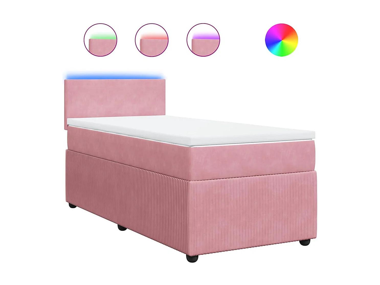 Cama com molas/colchão 80x200 cm veludo rosa