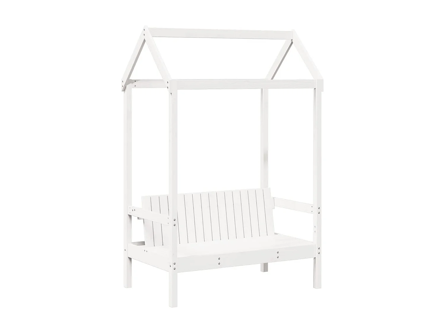Ensemble de lit et de banc avec toit sans matelas 90x190 cm
