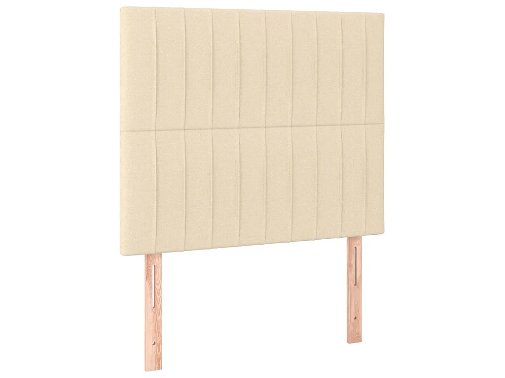 Sommier à lattes de lit matelas et LED crème 120x190 cm tissu