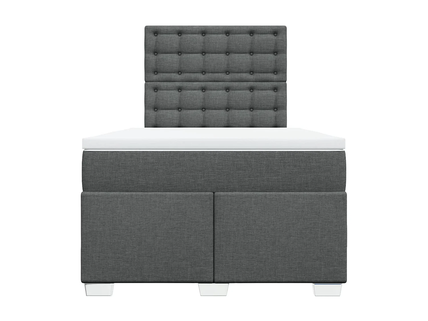Cama box spring con colchón tela gris oscuro 120x190 cm