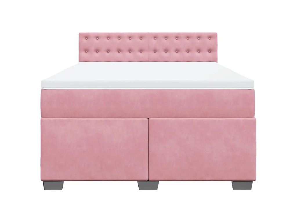 Sommier à lattes de lit avec matelas Rose 140x190 cm Velours