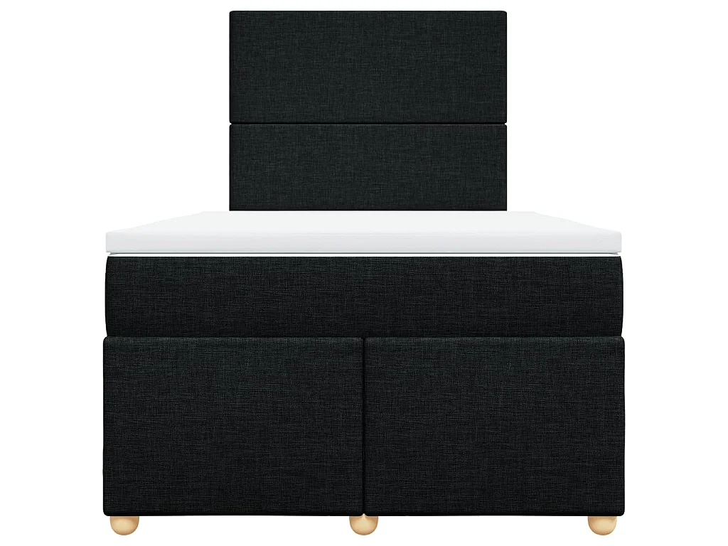 Giroletto a Molle con Materasso Nero 120x200 cm in Tessuto