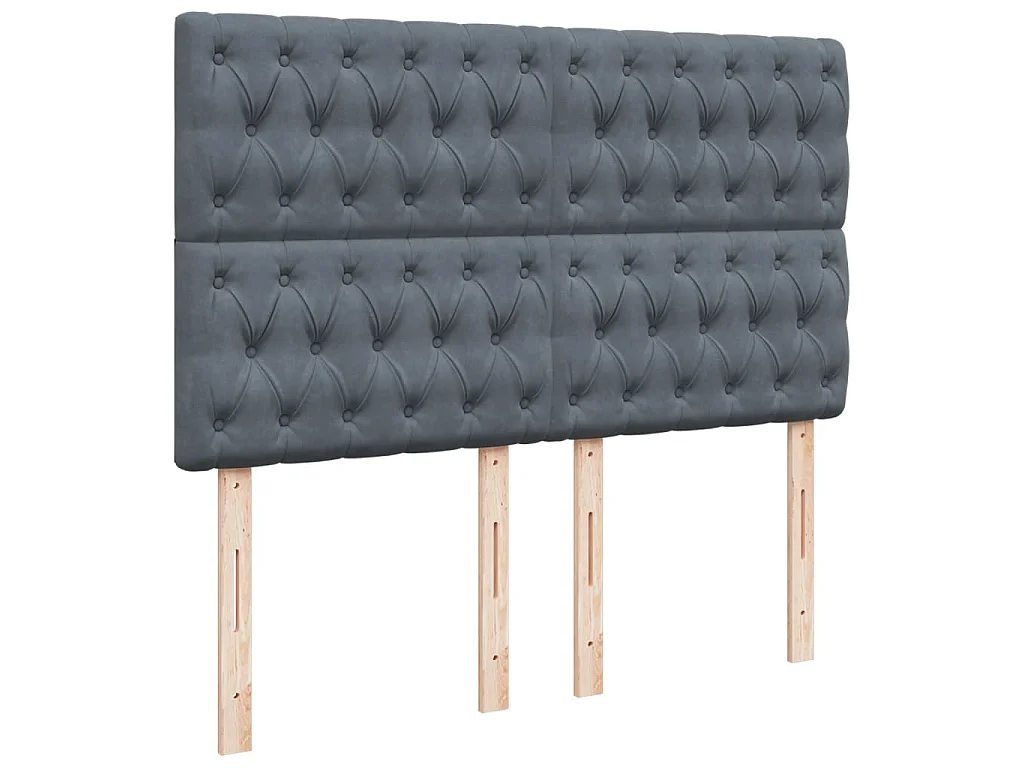 Boxspringbett mit Matratze Dunkelgrau 140x190 cm Samt