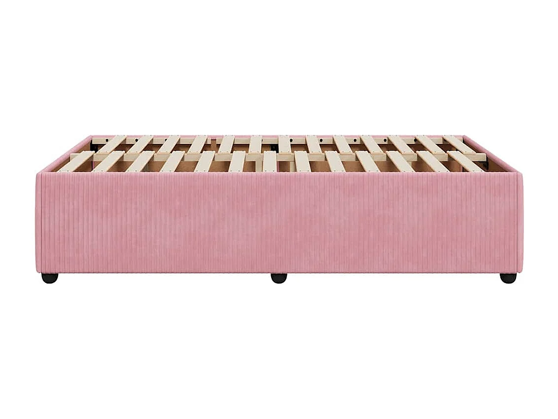 Estrutura de cama com colchão 120x190 cm veludo rosa