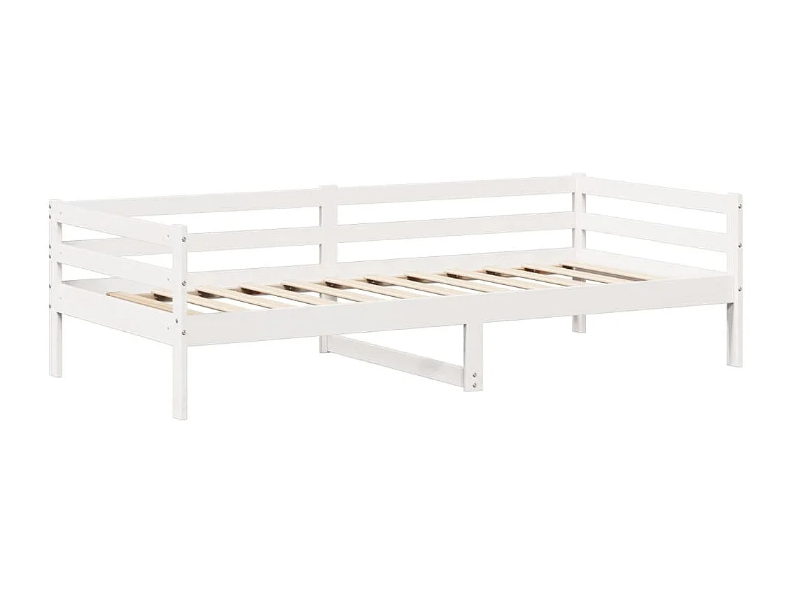 Lit de jour avec toit sans matelas blanc 90x200 cm bois massif