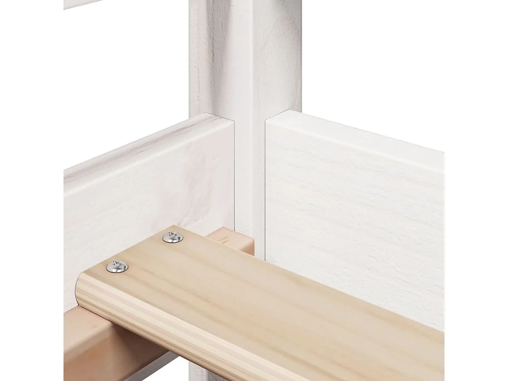 Lit de jour avec toit sans matelas blanc 90x200 cm bois massif