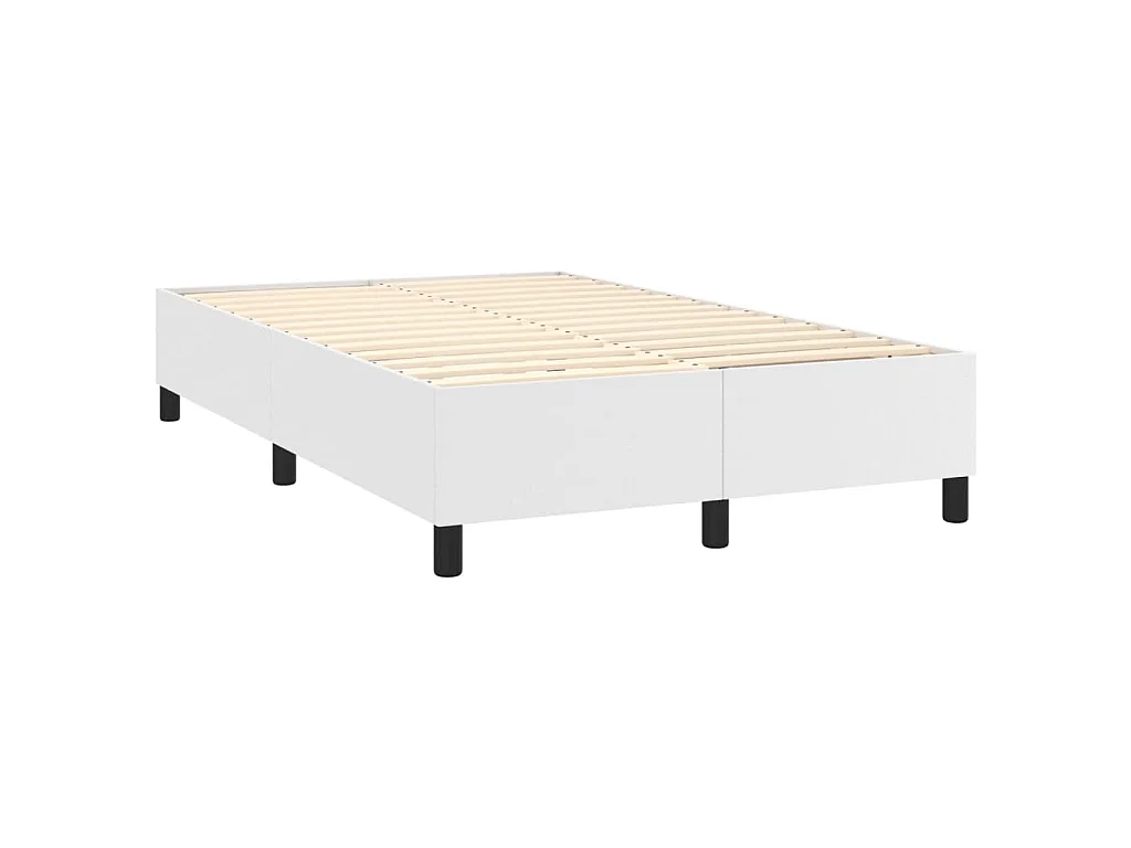 Giroletto a Molle con Materasso Bianco 120x190 cm in Similpelle