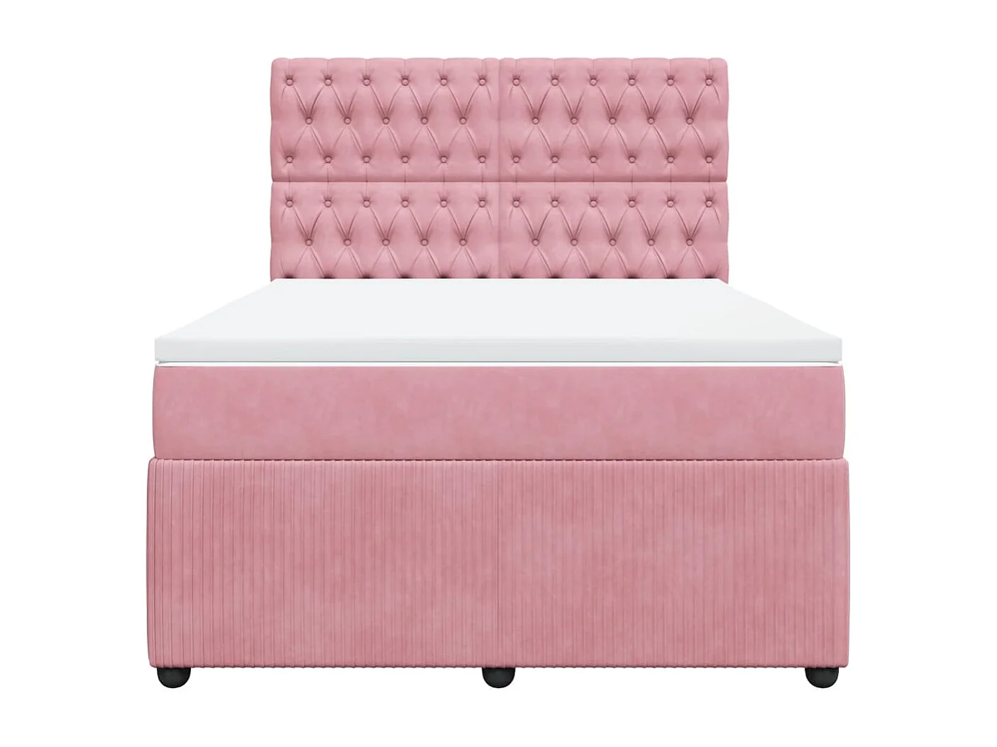 Sommier à lattes de lit avec matelas Rose 160x200 cm Velours