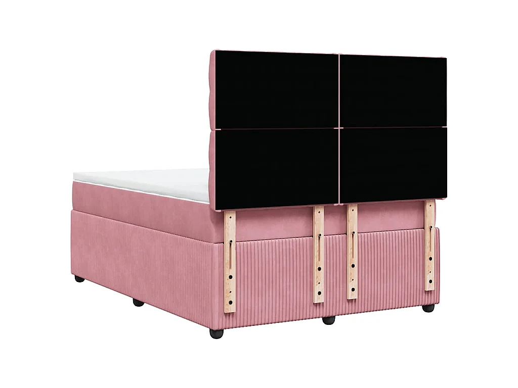 Boxspringbett mit Matratze Rosa 160x200 cm Samt