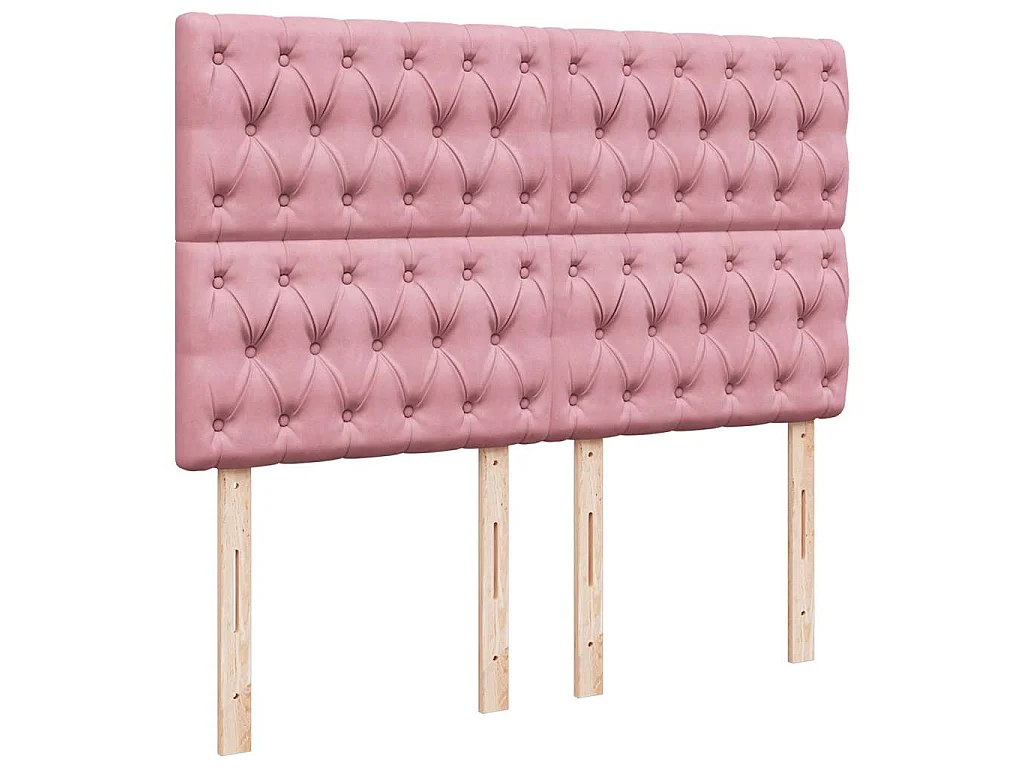 Boxspringbett mit Matratze Rosa 160x200 cm Samt