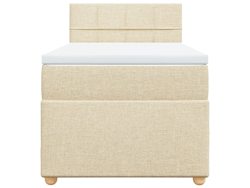 Boxspringbett mit Matratze Creme 90x190 cm Stoff