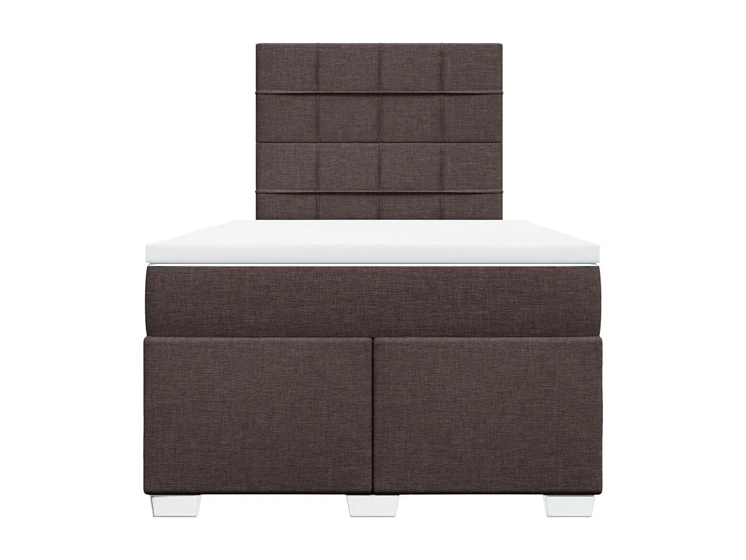 Boxspring met matras stof donkerbruin 120x190 cm