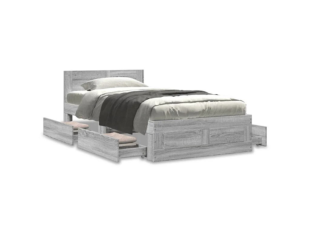 Giroletto Testiera Grigio Cemento 90x200 cm Legno Multistrato